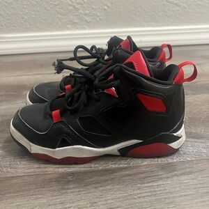 Jordan Kids Black and Red High-Top Sneakers